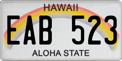 HI license plate EAB523