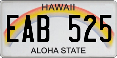 HI license plate EAB525