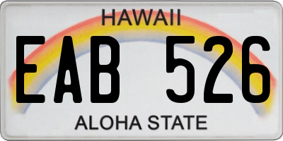 HI license plate EAB526
