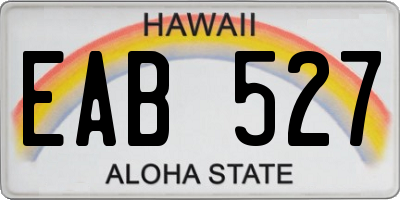 HI license plate EAB527