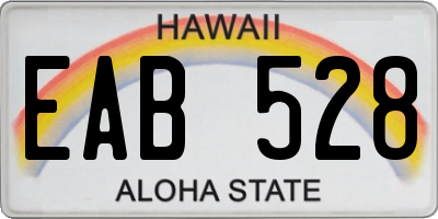 HI license plate EAB528