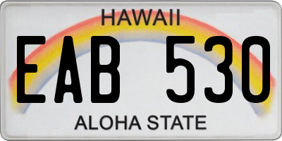 HI license plate EAB530