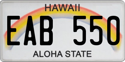 HI license plate EAB550