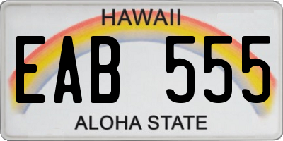 HI license plate EAB555