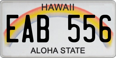 HI license plate EAB556