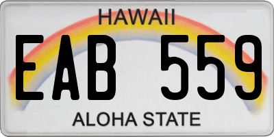 HI license plate EAB559