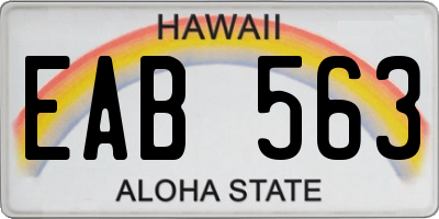 HI license plate EAB563