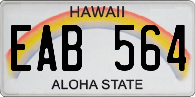 HI license plate EAB564