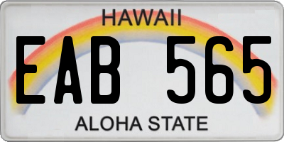 HI license plate EAB565