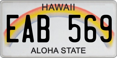 HI license plate EAB569