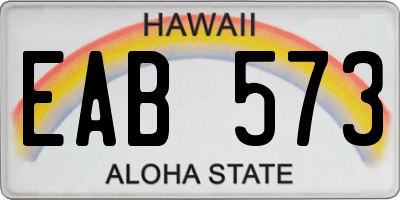 HI license plate EAB573