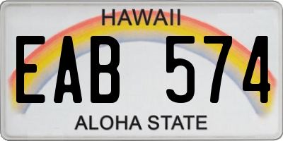 HI license plate EAB574