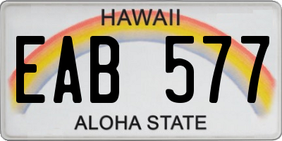 HI license plate EAB577