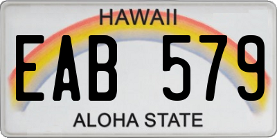 HI license plate EAB579