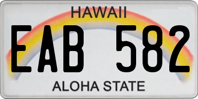 HI license plate EAB582