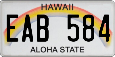 HI license plate EAB584