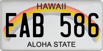 HI license plate EAB586