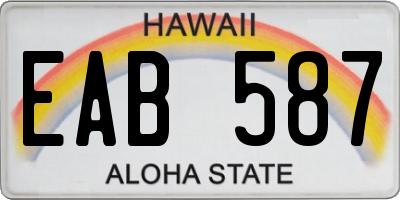 HI license plate EAB587