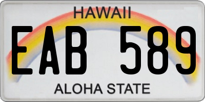 HI license plate EAB589