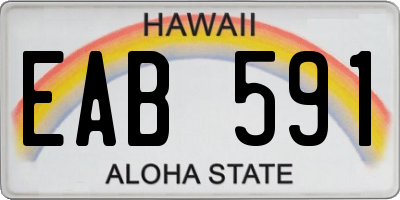 HI license plate EAB591