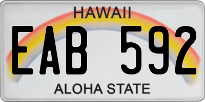 HI license plate EAB592