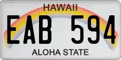 HI license plate EAB594