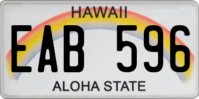 HI license plate EAB596