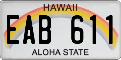 HI license plate EAB611