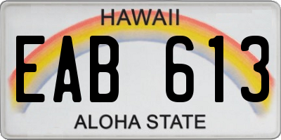 HI license plate EAB613