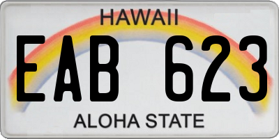 HI license plate EAB623