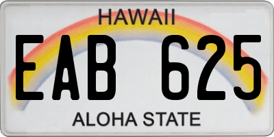 HI license plate EAB625