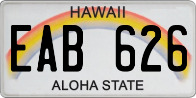 HI license plate EAB626