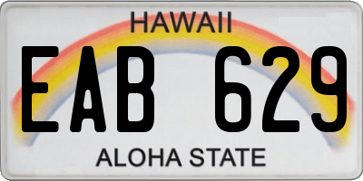 HI license plate EAB629