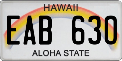 HI license plate EAB630