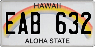 HI license plate EAB632