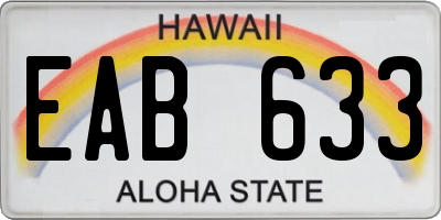 HI license plate EAB633