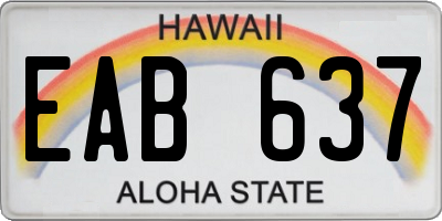 HI license plate EAB637