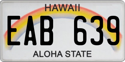 HI license plate EAB639