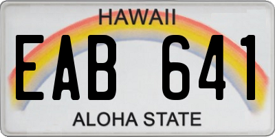 HI license plate EAB641