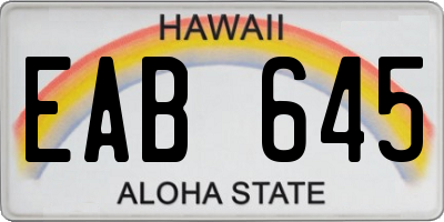 HI license plate EAB645