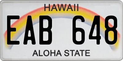 HI license plate EAB648