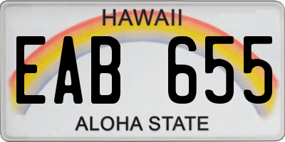 HI license plate EAB655