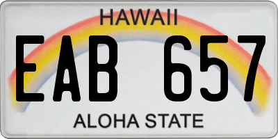 HI license plate EAB657