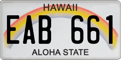 HI license plate EAB661