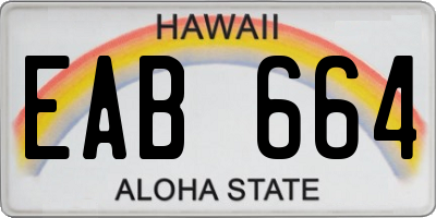 HI license plate EAB664