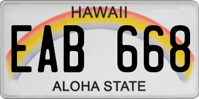 HI license plate EAB668