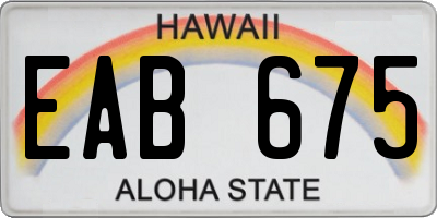 HI license plate EAB675