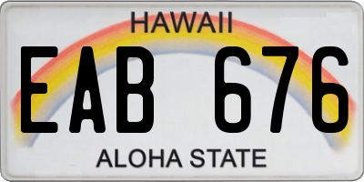 HI license plate EAB676