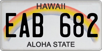 HI license plate EAB682