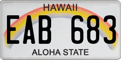 HI license plate EAB683